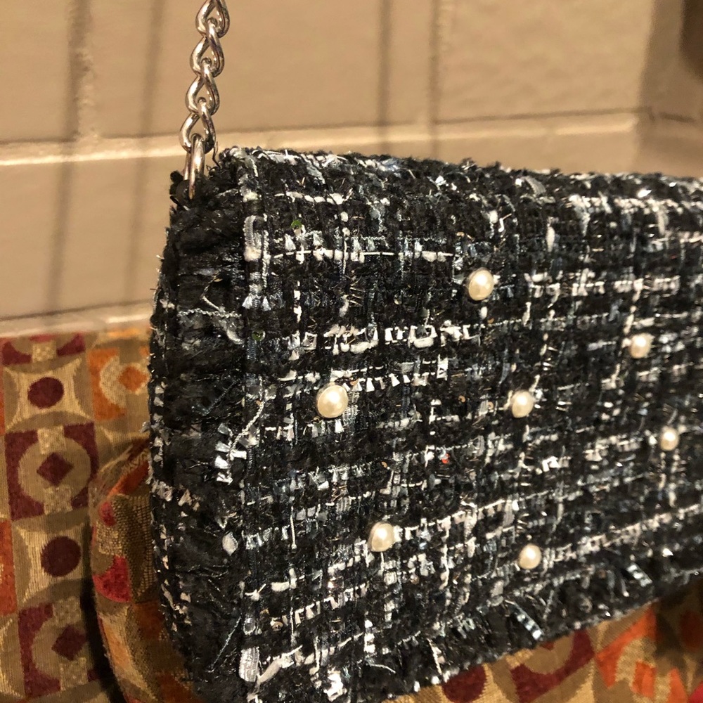 Avon Tweed Chain Link Purse